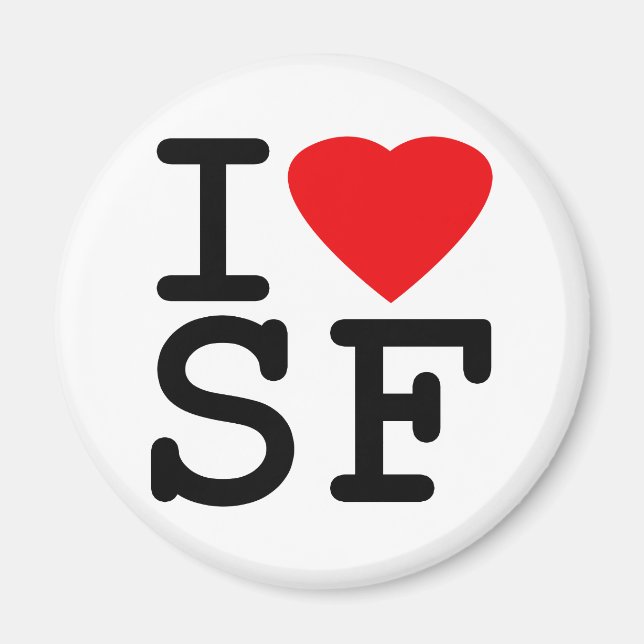 I Kärlek Heart San Francisco Magnet (Framsidan)
