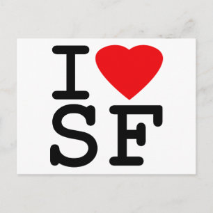 I Kärlek Heart San Francisco Vykort
