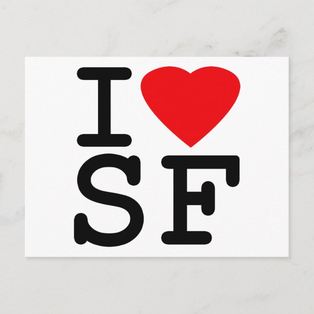 I Kärlek Heart San Francisco Vykort (Framsida)