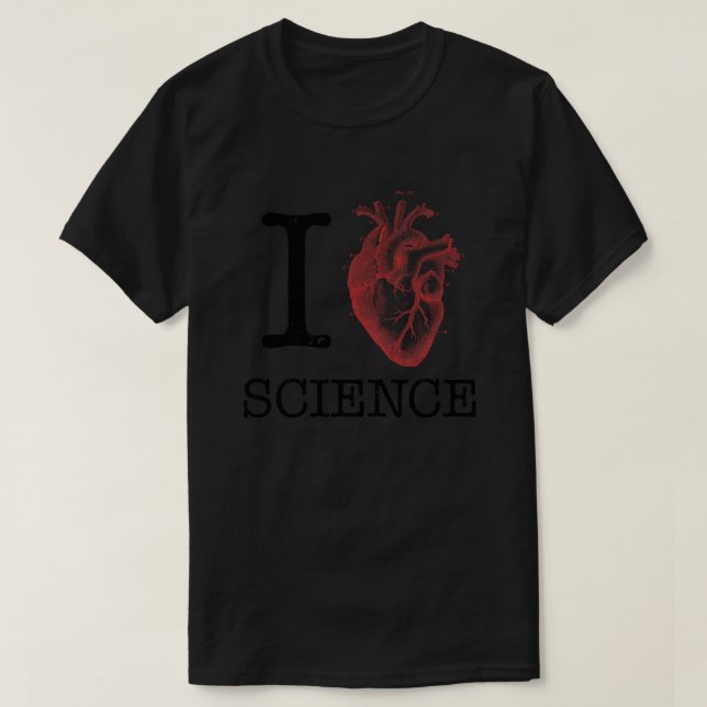 I Kärlek Heart Science - Biology Anatomy Illustrat T Shirt (Design framsida)