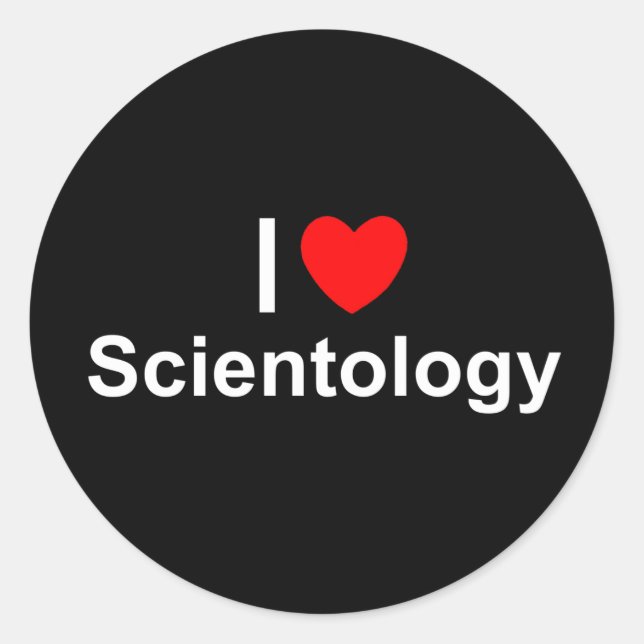 I Kärlek (Heart) Scientologi Runt Klistermärke (Framsida)