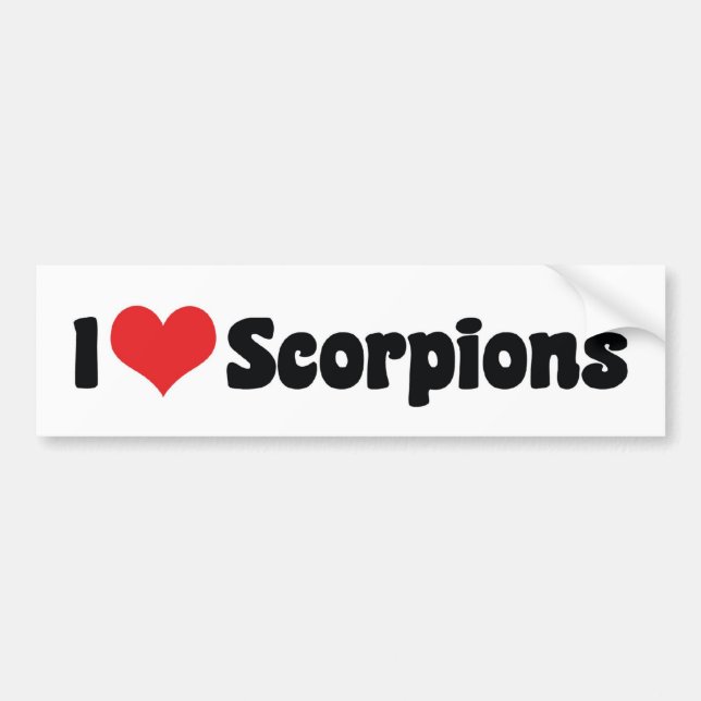 I Kärlek Heart Scorpions Bildekal (Framsidan)