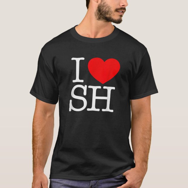I Kärlek Heart SH T Shirt (Framsida)