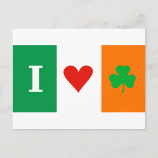 I Kärlek Heart Shamrock Ireland Vykort