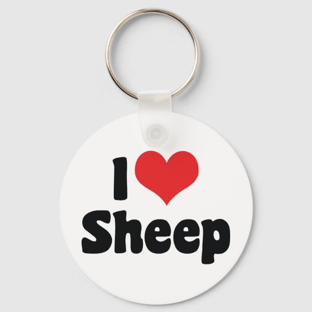 I Kärlek Heart Sheep Nyckelring (Framsida)