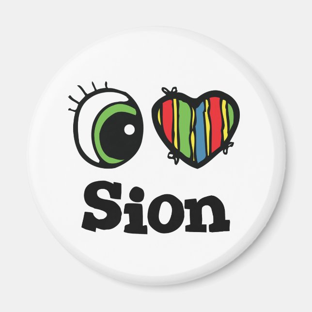 I Kärlek (Heart) Sion Magnet (Framsidan)
