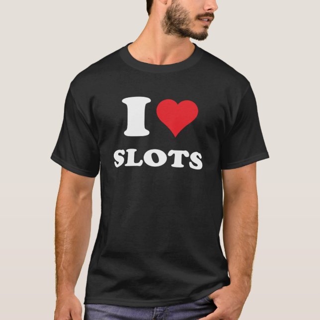 I Kärlek Heart Slots Funny Spelplatser Maskiner Qu T Shirt (Framsida)