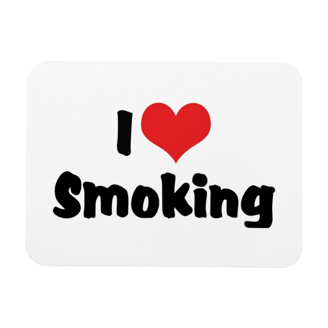 I Kärlek Heart Smoking - Tobacco Cigarette Smokers Magnet (Horisontell)