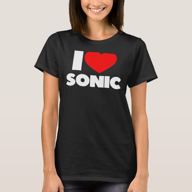 I Kärlek Heart Sonic T Shirt (Framsida)