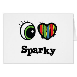 I Kärlek (Heart) Sparky Hälsningskort