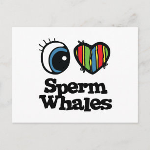 I Kärlek (Heart) Sperm Whales Vykort