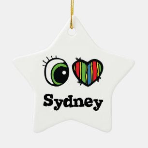 I Kärlek (Heart) Sydney Julgransprydnad Keramik