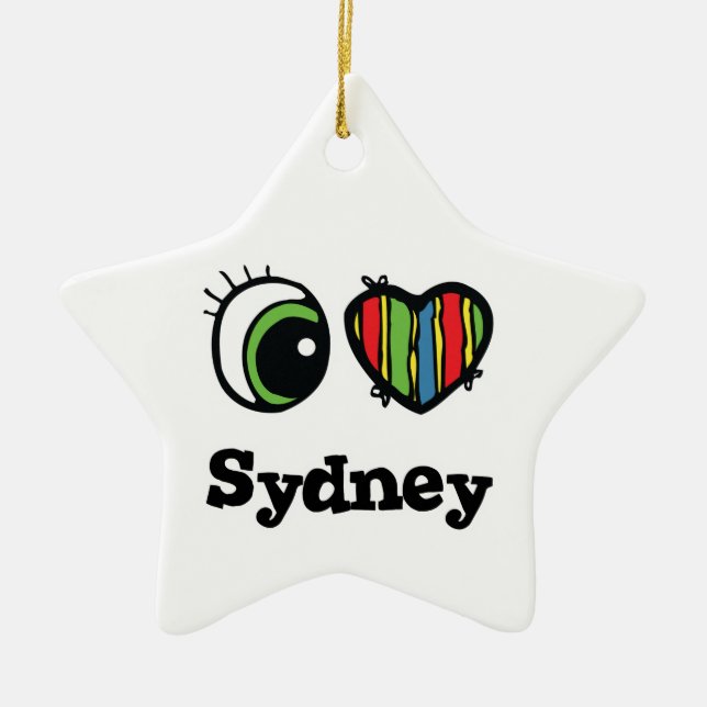I Kärlek (Heart) Sydney Julgransprydnad Keramik (Framsidan)