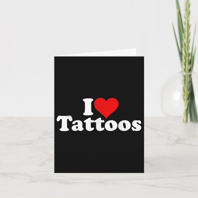 I Kärlek Heart Tattoos Tats Kort (Framsida)