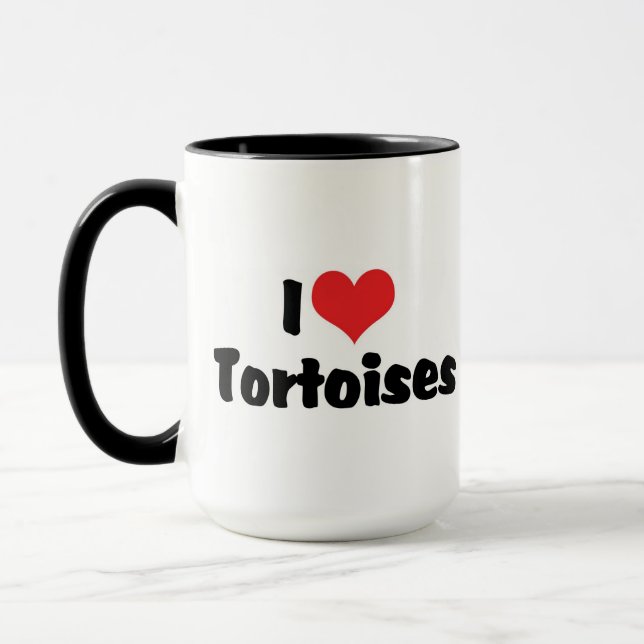 I Kärlek Heart Tortoises - Turtle Älskare Mugg (Vänster)