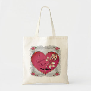 I Kärlek Heart tote bags Tygkasse