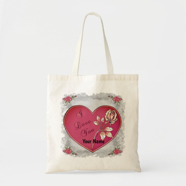 I Kärlek Heart tote bags Tygkasse (Framsidan)