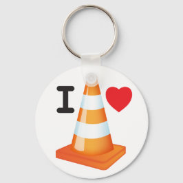 I Kärlek Heart Traffic Cones Road Markers Roadwork Nyckelring