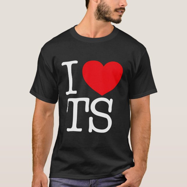 I Kärlek Heart Ts T Shirt (Framsida)