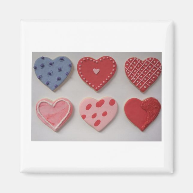 I Kärlek Heart Valentine Cookies Magnet (Framsidan)