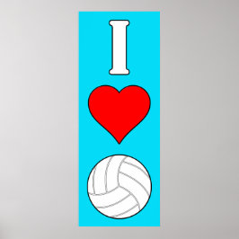 I Kärlek/Heart volleyball valfritt Färg-Lodrät Pos Poster