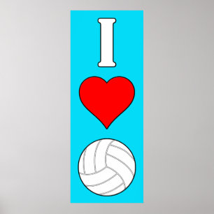 I Kärlek/Heart volleyball valfritt Färg-Lodrät Pos Poster