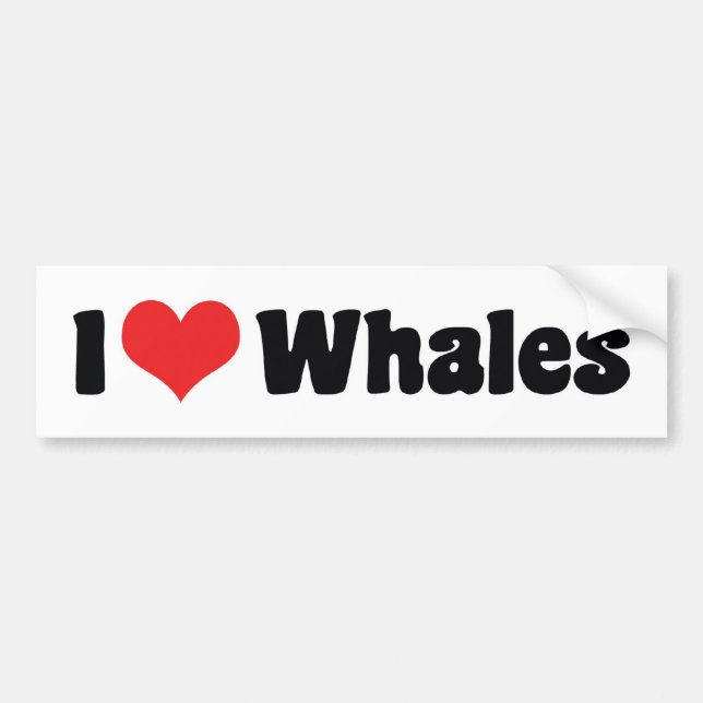 I Kärlek Heart Whales - Whale Älskare Bildekal (Framsidan)