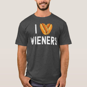 I Kärlek Heart Wieners Funny Hett Hund Cookout T Shirt