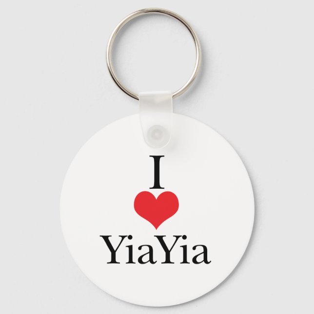 I Kärlek (Heart) YiaYia Nyckelring (Framsida)