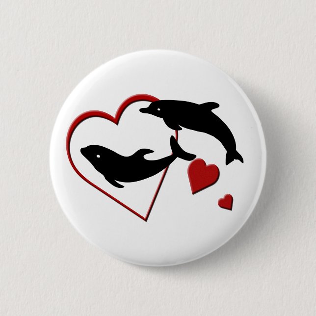 I Kärlek Hearts Pin Back Button Knapp (Framsida)