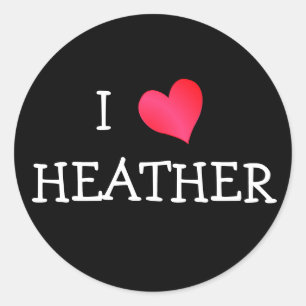 I Kärlek Heather Runt Klistermärke