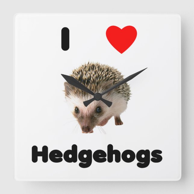 I kärlek hedgehogs fyrkantig klocka (Framsida)