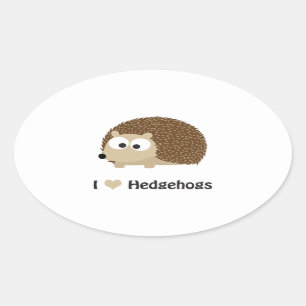 I kärlek Hedgehogs Ovalt Klistermärke