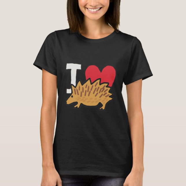 I Kärlek Hedgehogs T Shirt (Framsida)