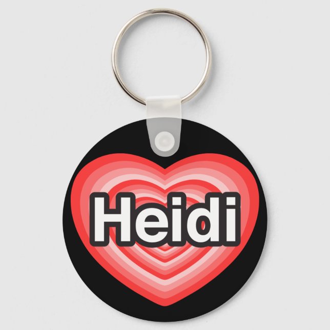 I kärlek Heidi. Jag kärlek du Heidi. Hjärta Nyckelring (Framsida)