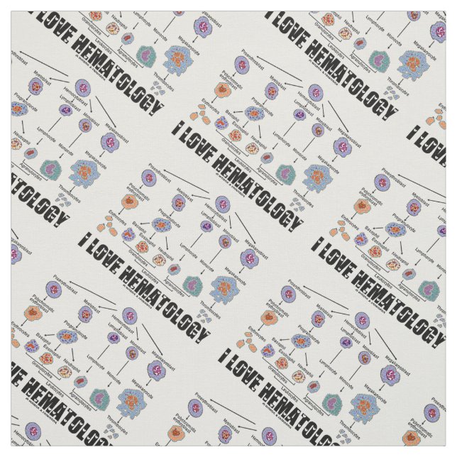 I Kärlek Hematologi Blood Cell Lineage Tyg (Provkarta)