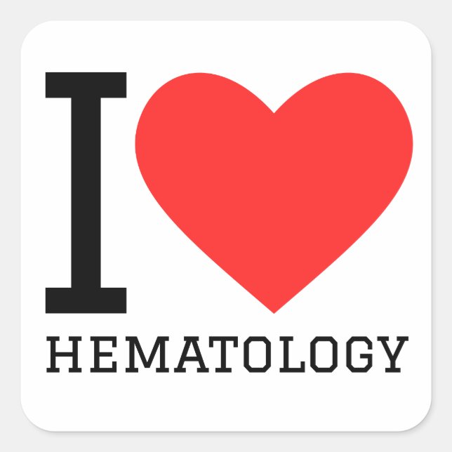 I kärlek hematologi fyrkantigt klistermärke (Framsida)