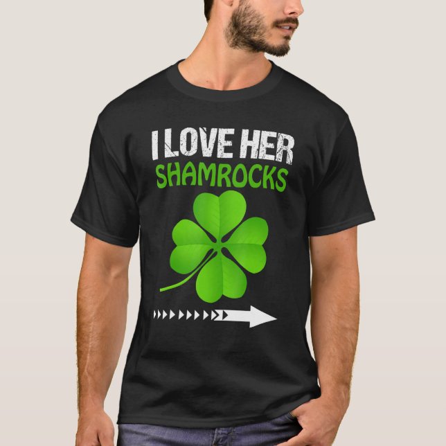 I Kärlek Hennes Shamrocks St patricks day Funny Pa T Shirt (Framsida)