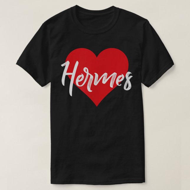 I Kärlek Hermes First Namn Tshirt I Heart Named T Shirt (Design framsida)
