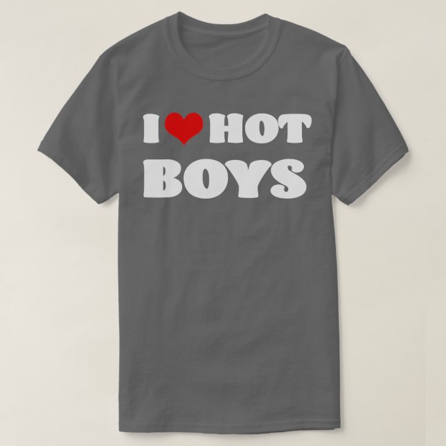 I Kärlek Hett Boys I Heart Hett Boys T Shirt (Design framsida)