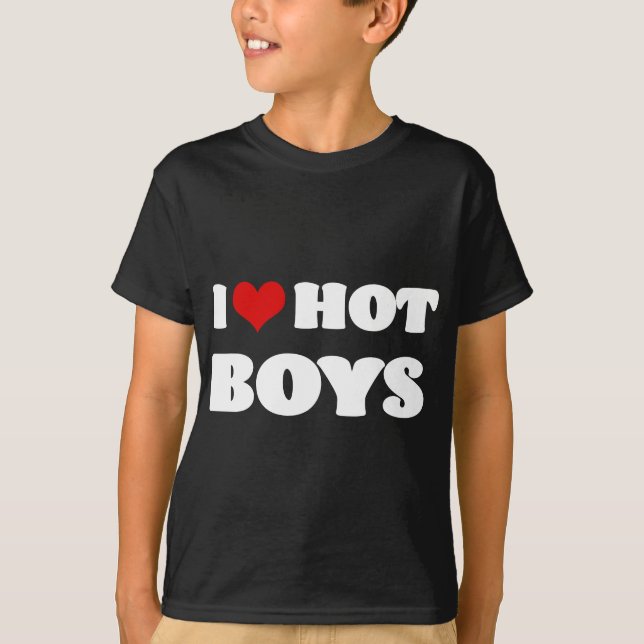 I Kärlek Hett Boys I Heart Hett Boys T Shirt (Framsida)