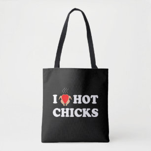 I Kärlek Hett Chickar Funny Tote Shoulder Bag Tygkasse