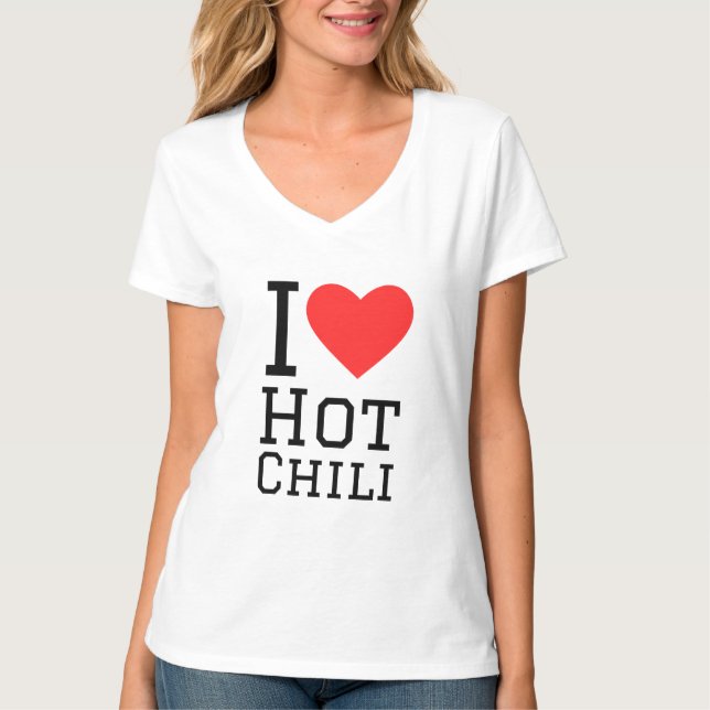 I kärlek hett chili t shirt (Framsida)