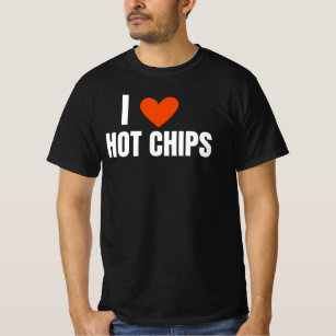 I Kärlek Hett Chip Funny Novelty Vuxen Shirt T Shirt