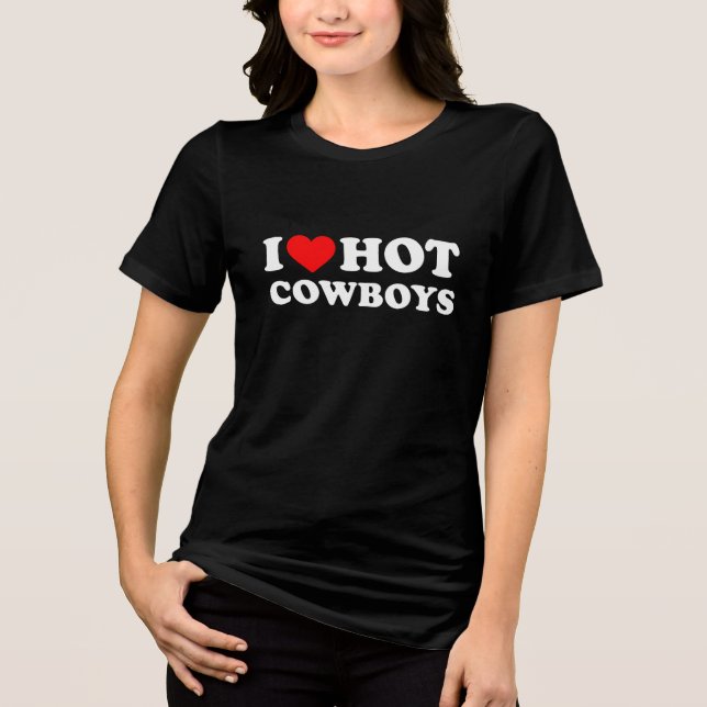 I Kärlek Hett Cowboys T Shirt (Framsida)