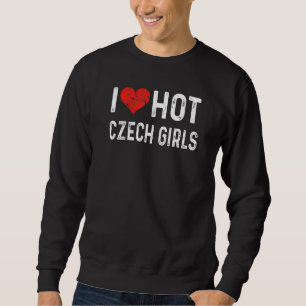 I Kärlek Hett Czech Girls Czech Republic Heart Wif Lång Ärmad Tröja