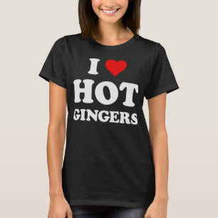 I Kärlek Hett Gingers Funny Coola Rödhårig T Shirt