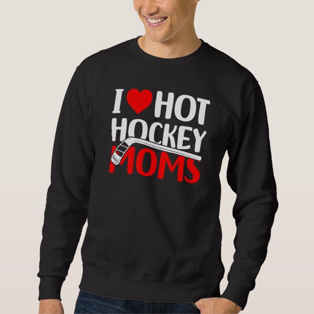 I Kärlek Hett Hockey Mammor Lång Ärmad Tröja (Framsida)