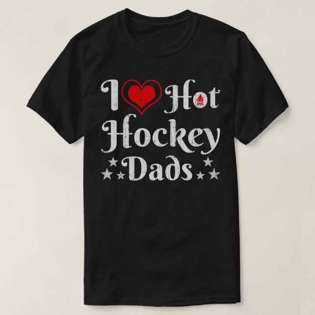 I kärlek hett hockey pappor Hockey älskare T Shirt (Design framsida)