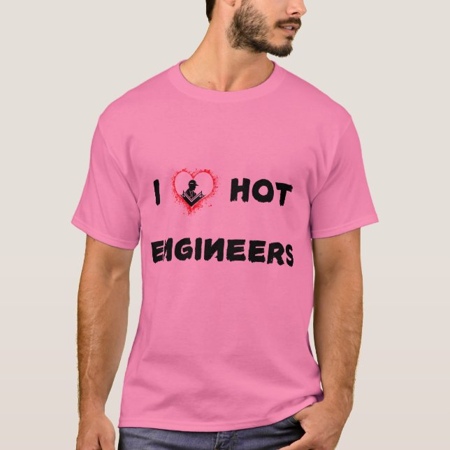 I KÄRLEK HETT INGENJÖR T SHIRT (Framsida)